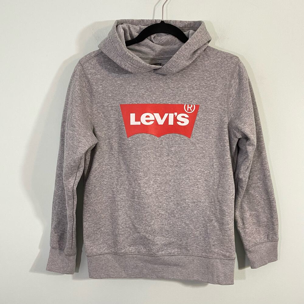 Levi's Girl's Grey Logo Pullover Hoodie Size L 12/13